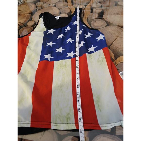 Patriotic tank top bundle lot of 2 American Flag freedom Small Freedom Peace - Picture 8 of 9